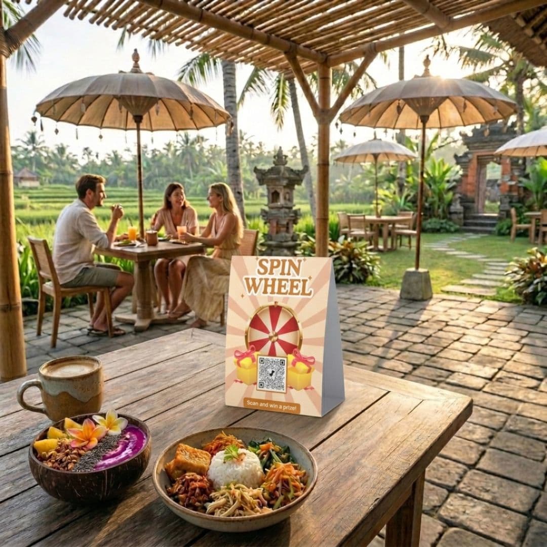Table tent di meja cafe